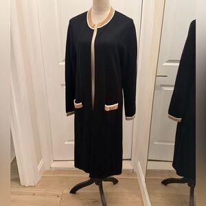 HOBBS LONDON MIDI CARDIGAN MEDIUM BROWN TRIM